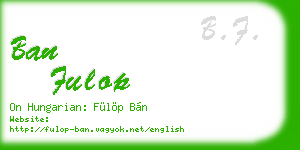 ban fulop business card