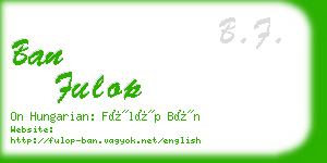 ban fulop business card